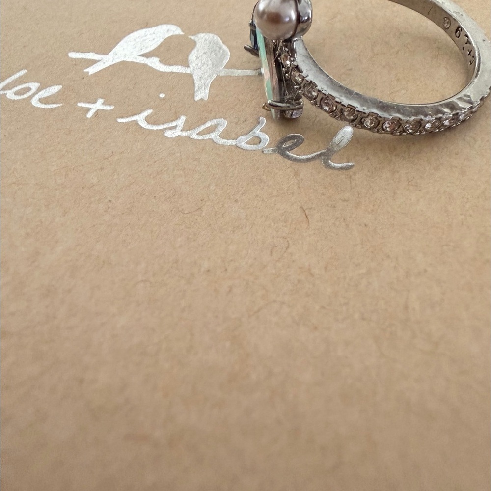 Chloe + Isabel Silver-Tone Stackable Rings With P… - image 2